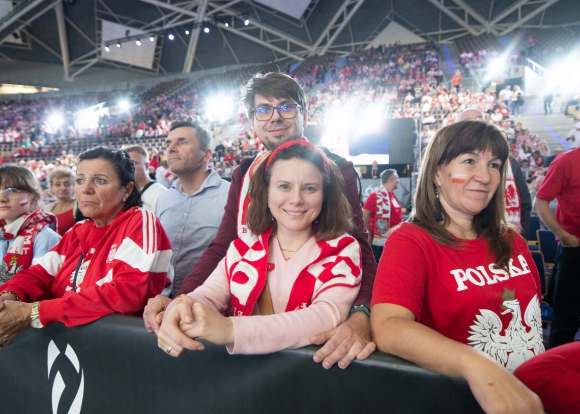 Doping kibiców podczas meczu Polska-Serbia