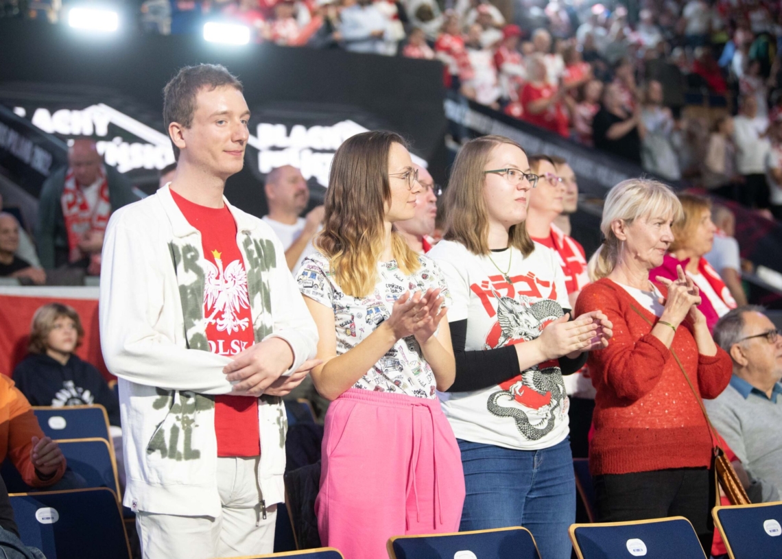 Doping kibiców podczas meczu Polska-Serbia