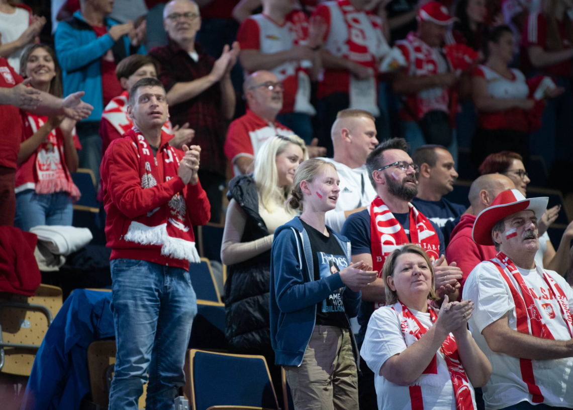 Doping kibiców podczas meczu Polska-Serbia