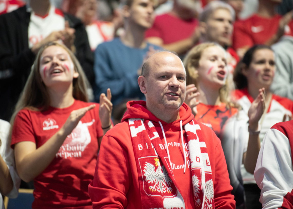 Doping kibiców podczas meczu Polska-Serbia