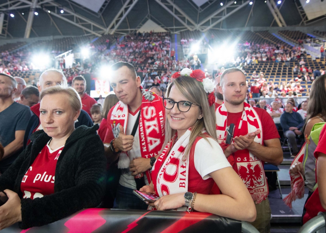 Doping kibiców podczas meczu Polska-Serbia