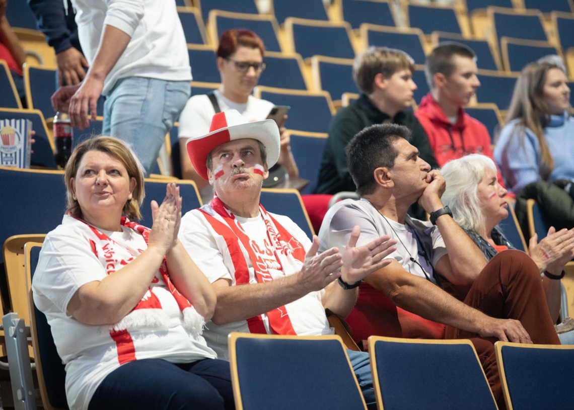 Doping kibiców podczas meczu Polska-Serbia