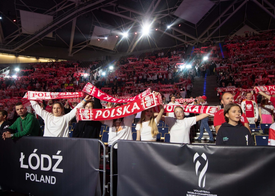 Doping kibiców podczas meczu Polska-Serbia