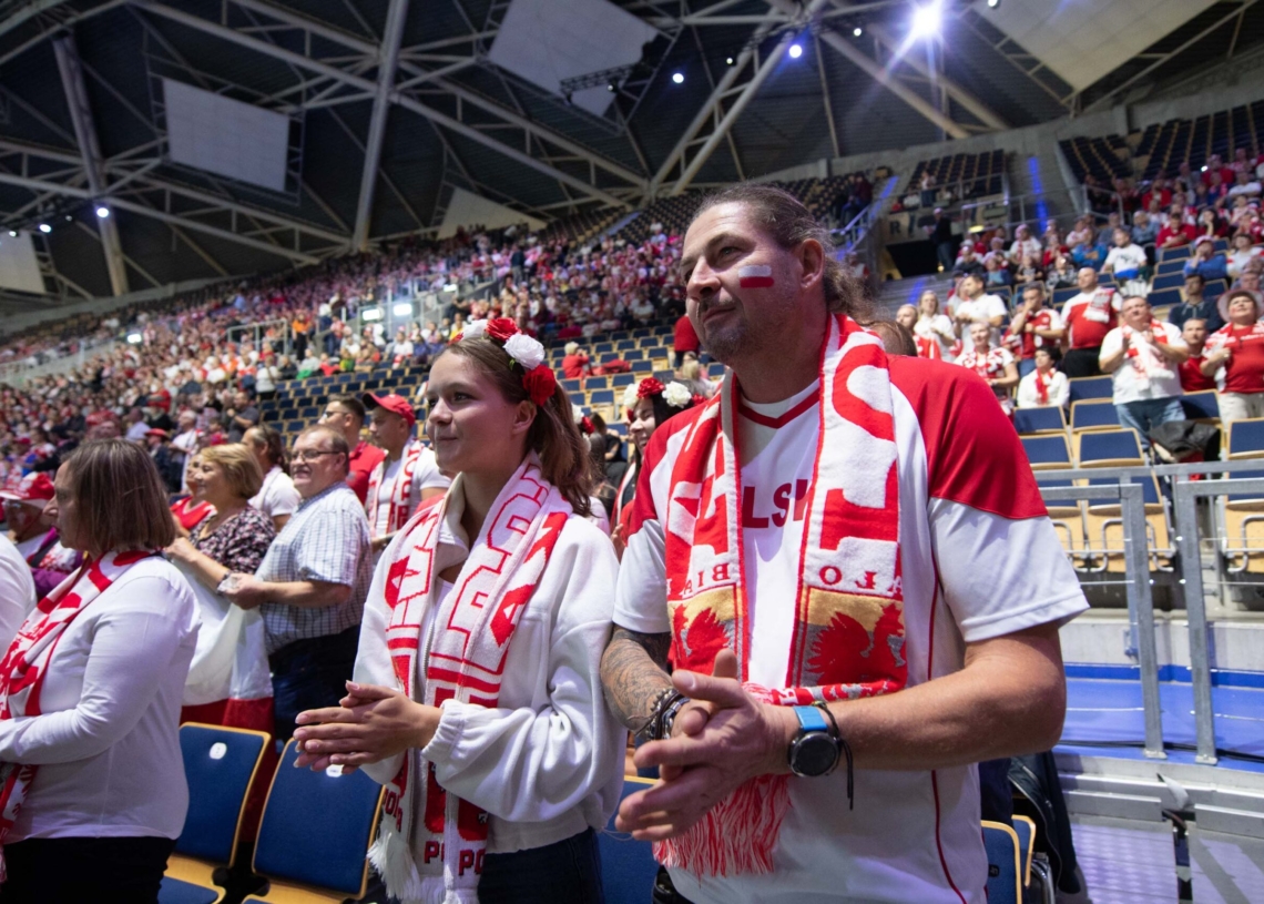 Doping kibiców podczas meczu Polska-Serbia