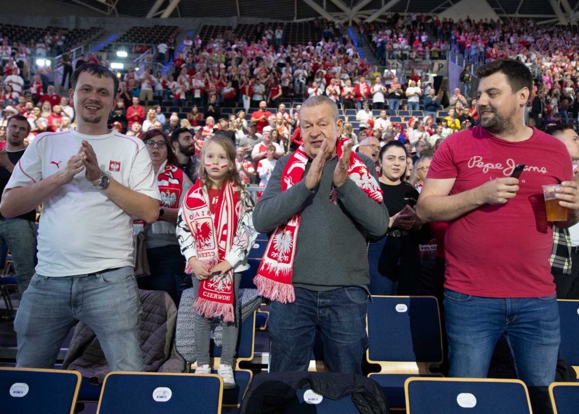 Doping kibiców podczas meczu Polska-Serbia