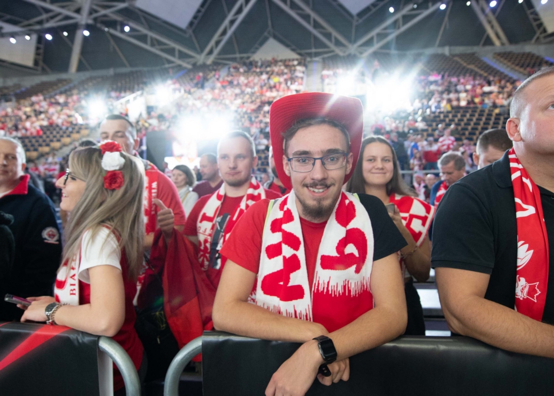 Doping kibiców podczas meczu Polska-Serbia