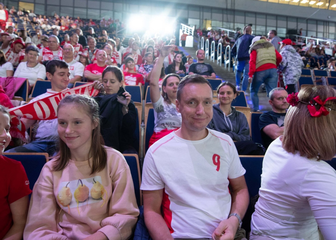 Doping kibiców podczas meczu Polska-Serbia