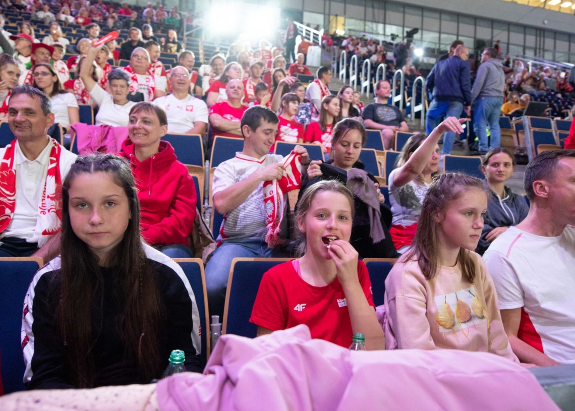 Doping kibiców podczas meczu Polska-Serbia