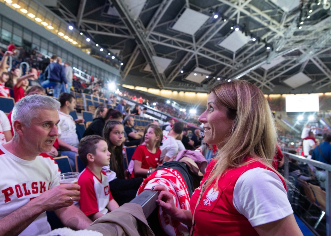 Doping kibiców podczas meczu Polska-Serbia