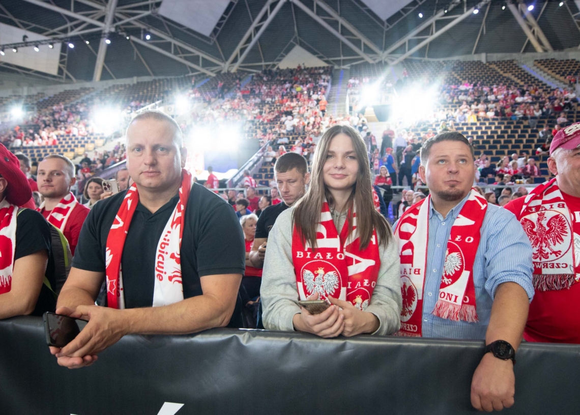 Doping kibiców podczas meczu Polska-Serbia