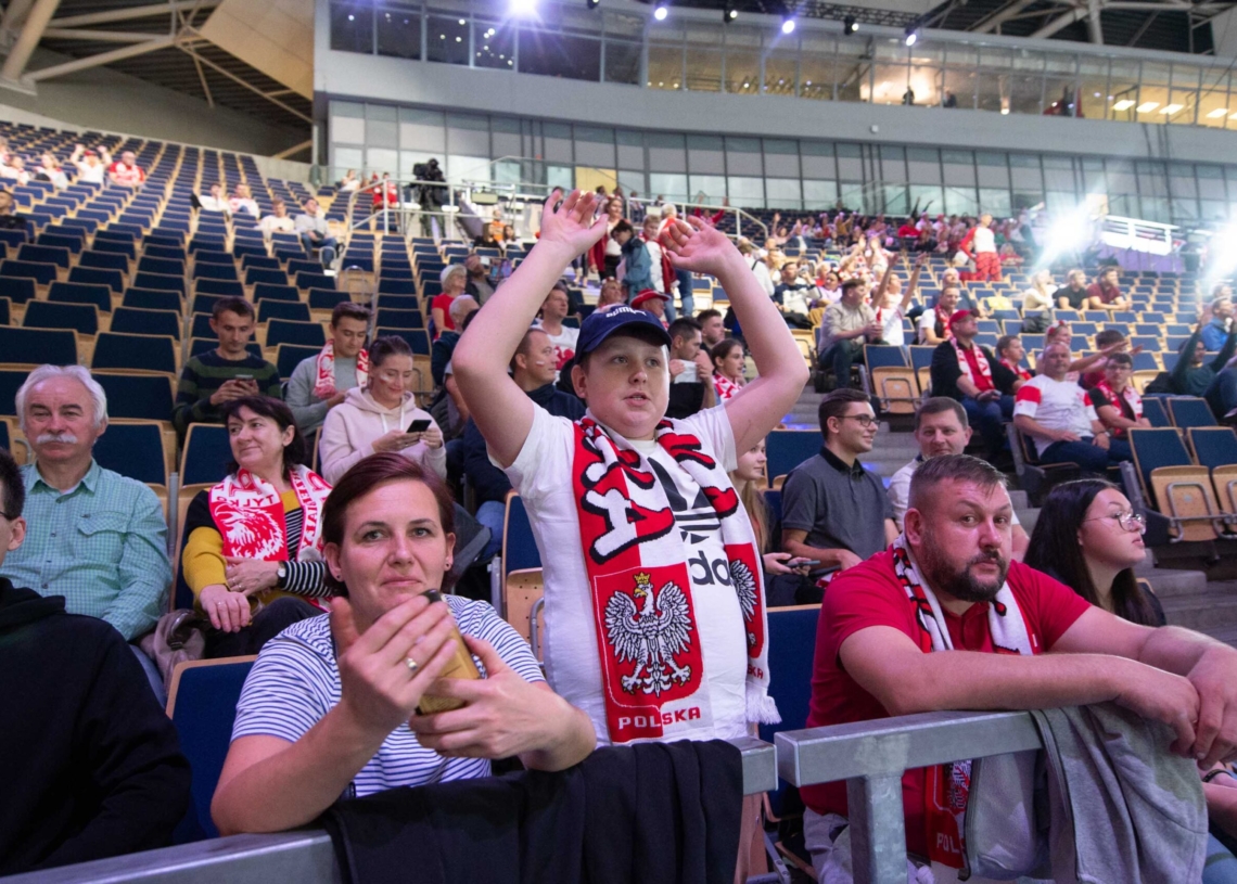 Doping kibiców podczas meczu Polska-Serbia