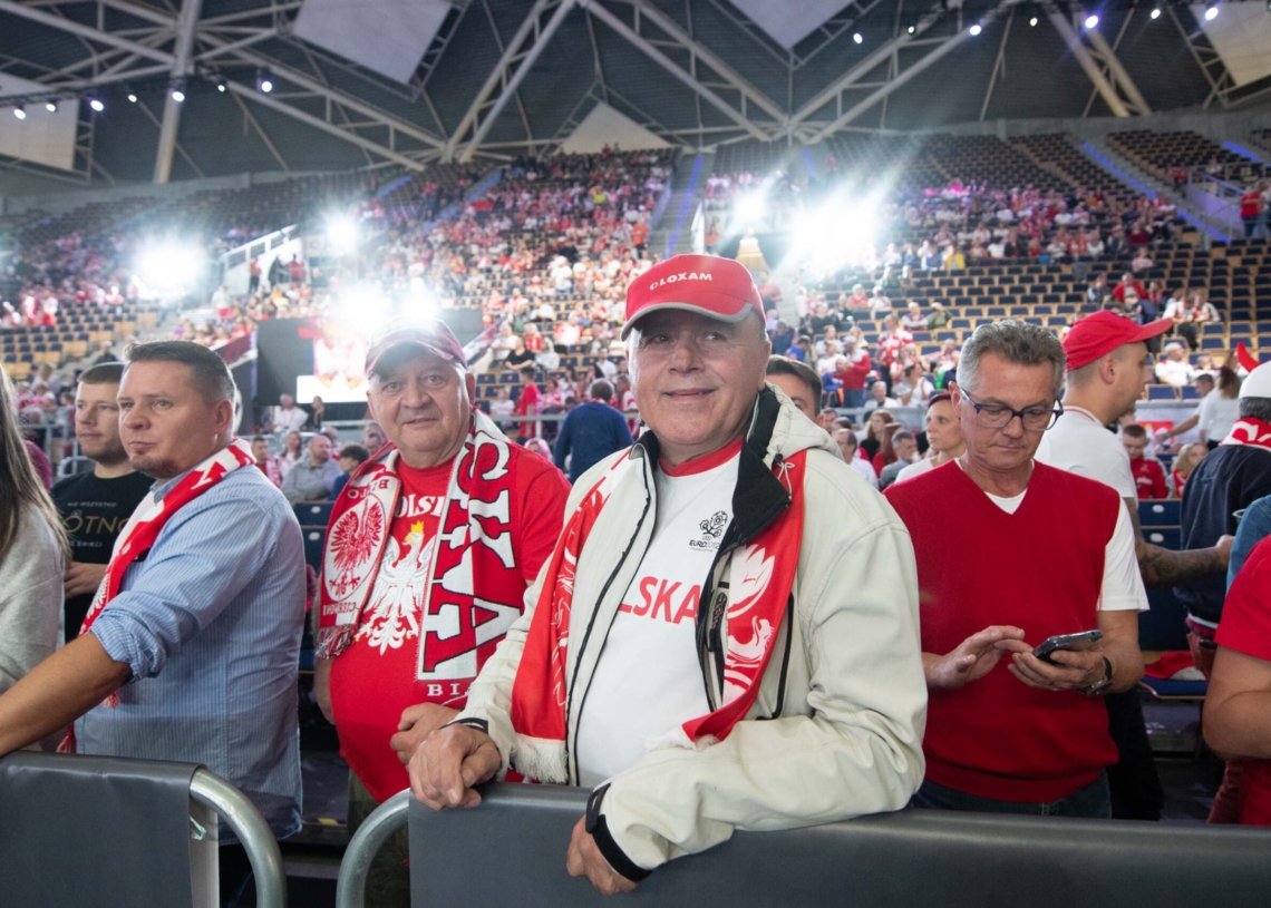 Doping kibiców podczas meczu Polska-Serbia