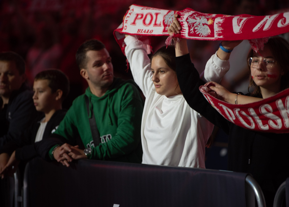 Doping kibiców podczas meczu Polska-Serbia