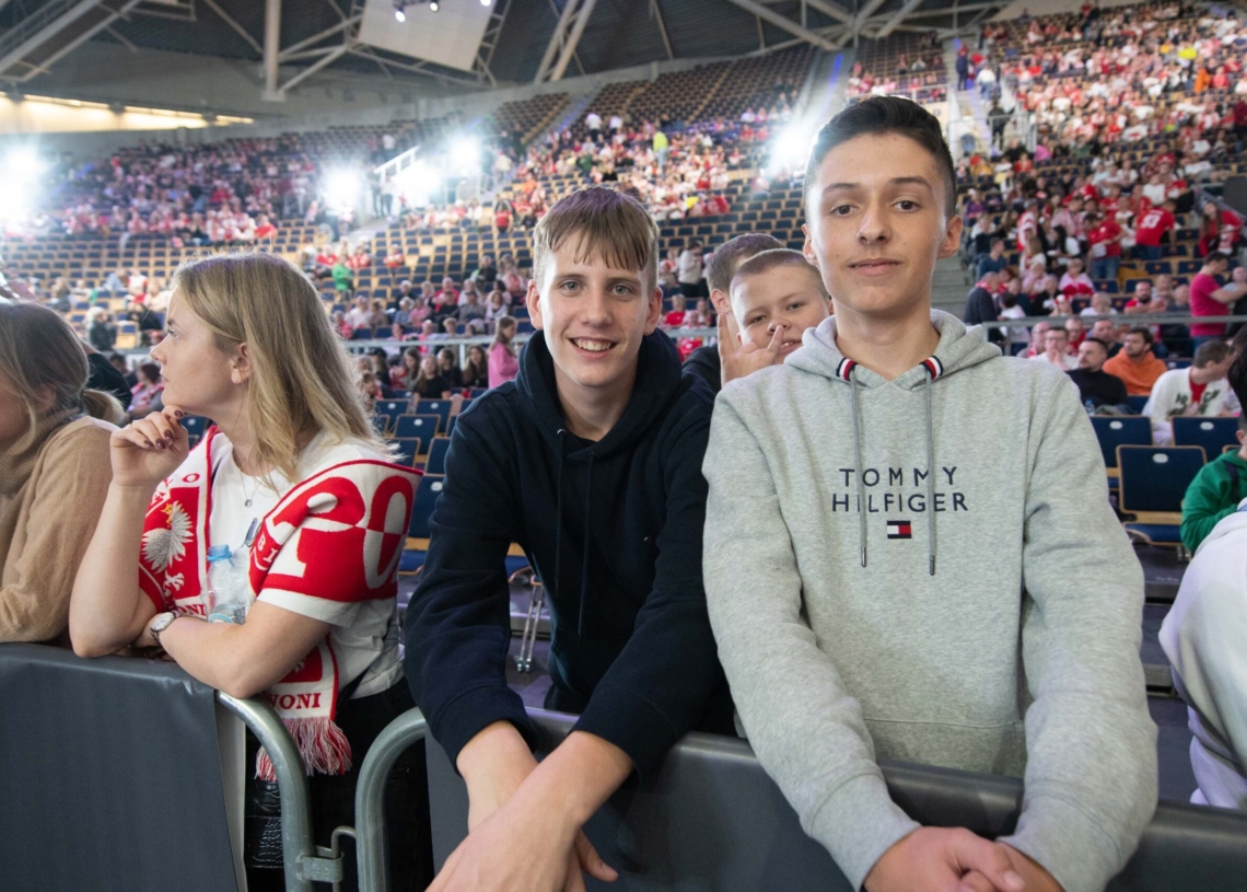 Doping kibiców podczas meczu Polska-Serbia