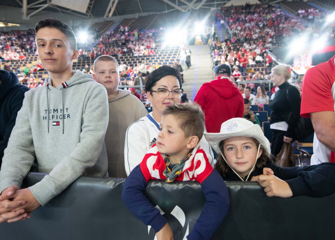 Doping kibiców podczas meczu Polska-Serbia