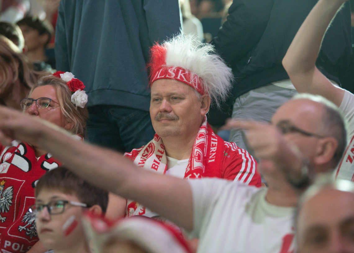 Kibice podczas meczu Polska-Kanada