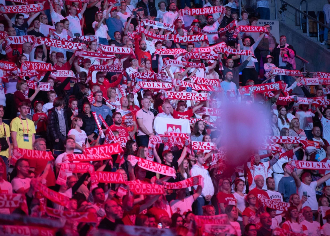 Kibice podczas meczu Polska-Kanada