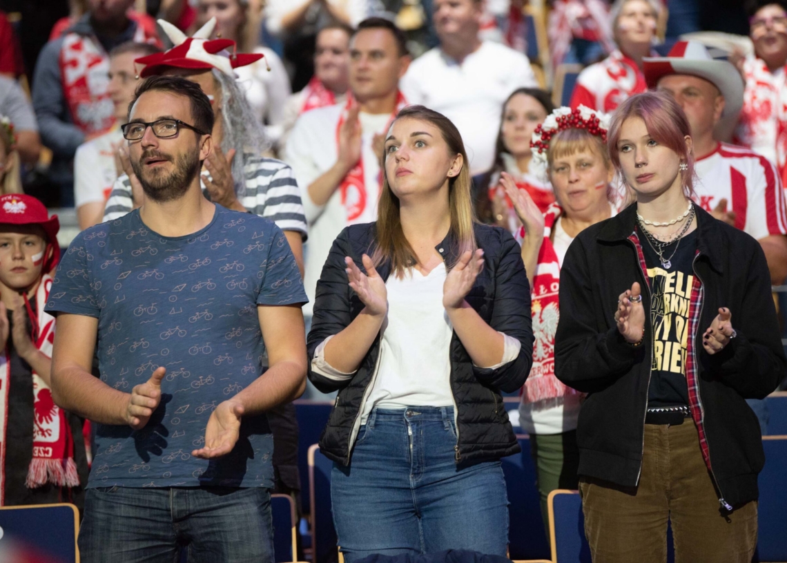 Kibice podczas meczu Polska-Kanada