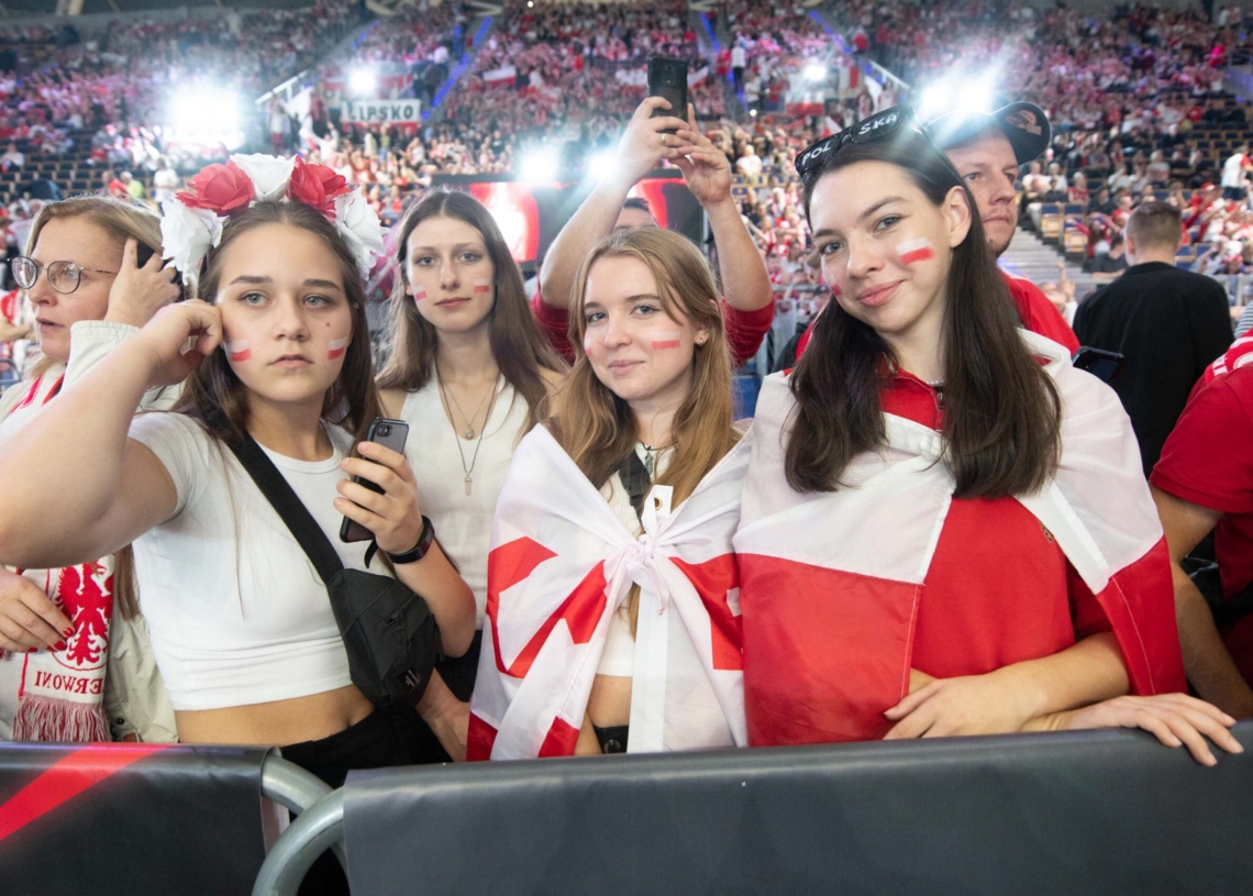 Kibice podczas meczu Polska-Kanada