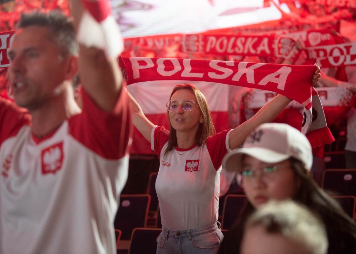 Kibice podczas meczu Polska-Kanada