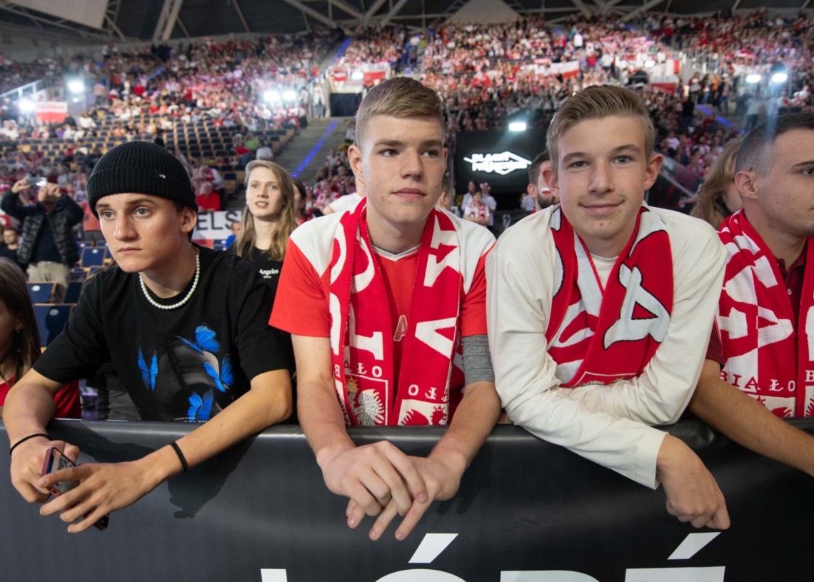Kibice podczas meczu Polska-Kanada