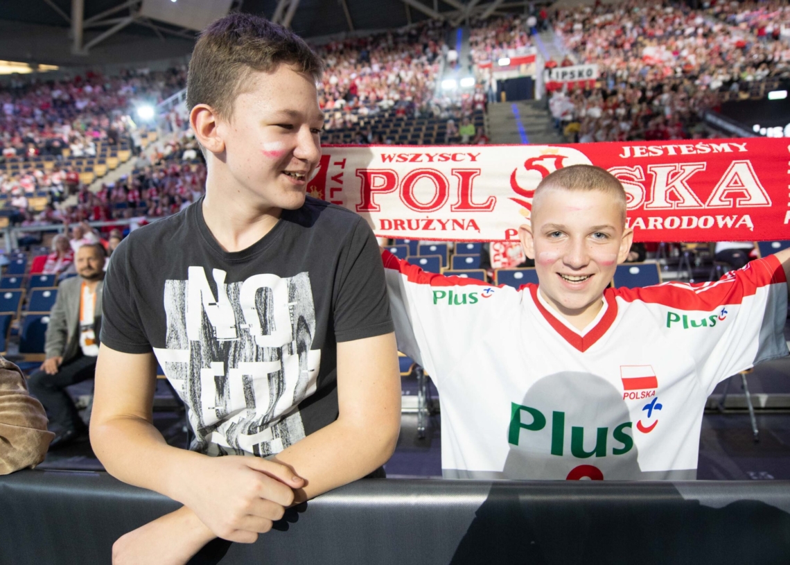 Kibice podczas meczu Polska-Kanada