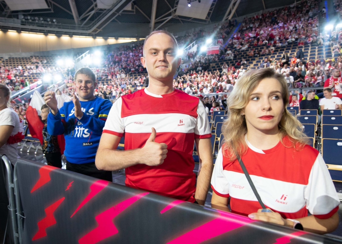 Kibice podczas meczu Polska-Kanada