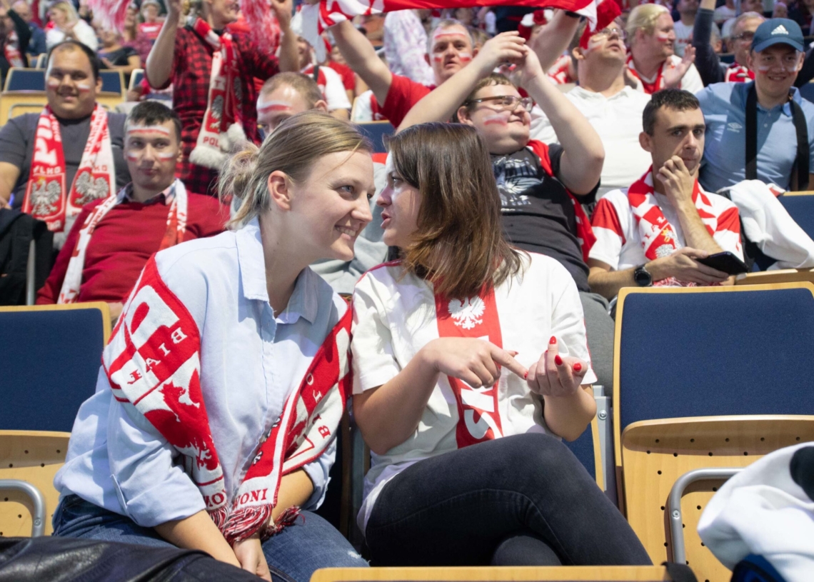 Kibice podczas meczu Polska-Kanada