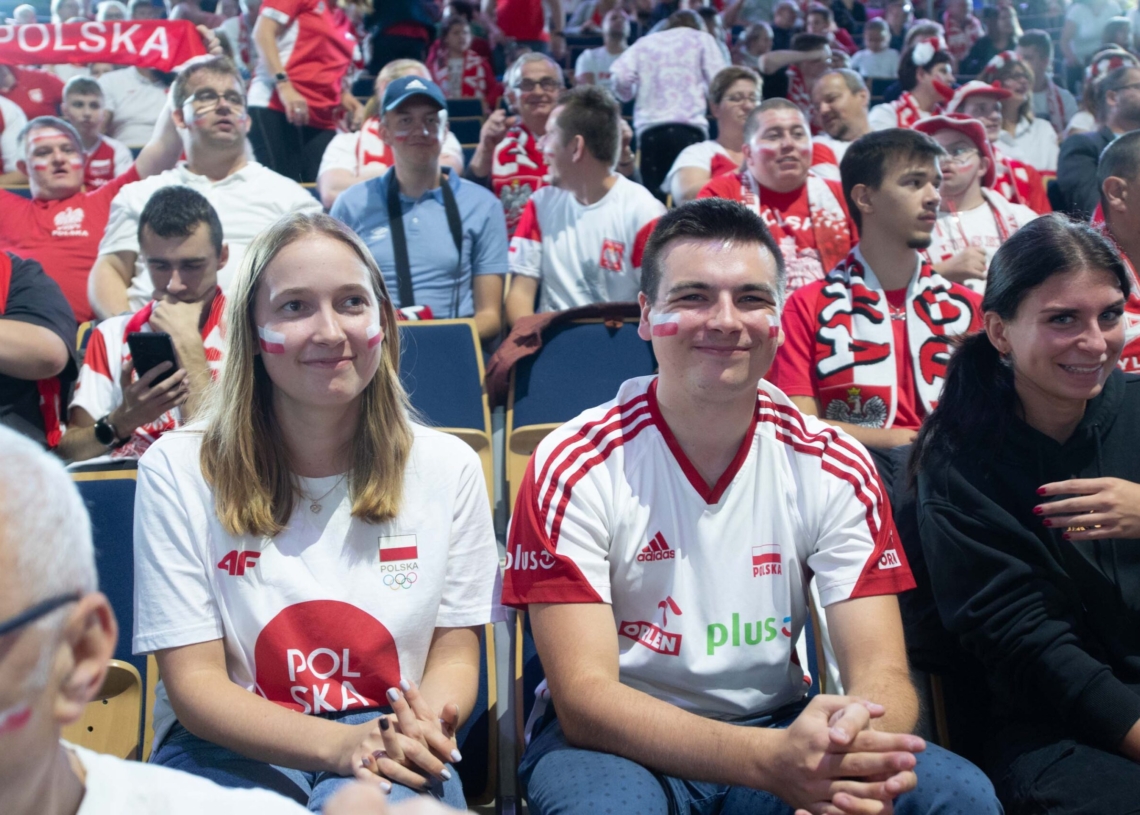 Kibice podczas meczu Polska-Kanada