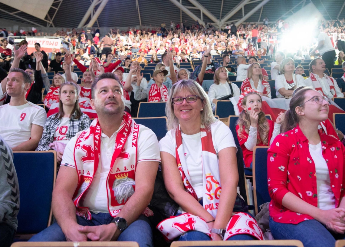 Kibice podczas meczu Polska-Kanada