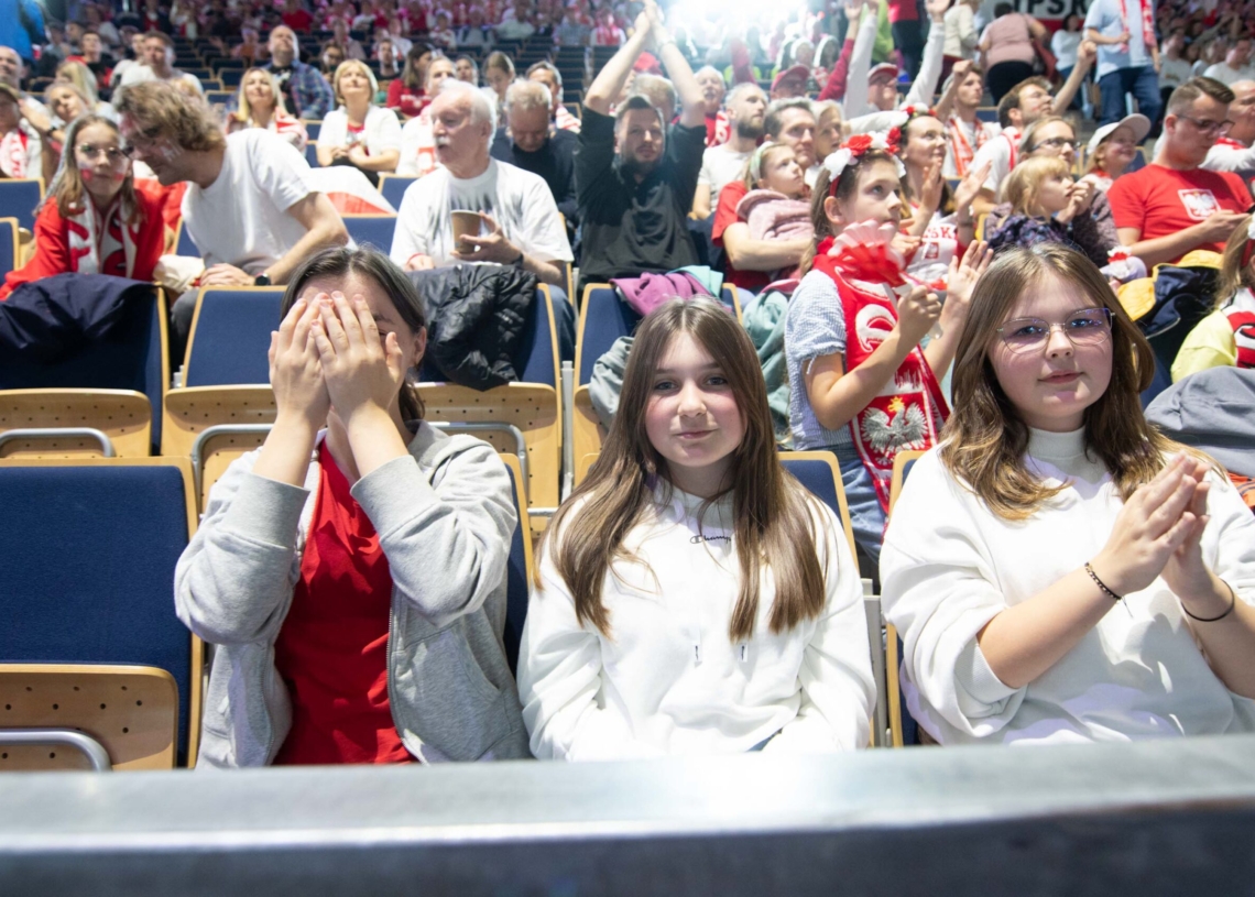 Kibice podczas meczu Polska-Kanada
