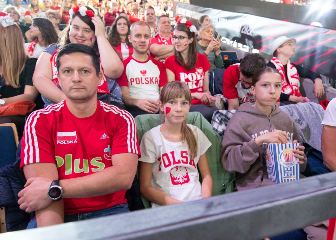 Kibice podczas meczu Polska-Kanada