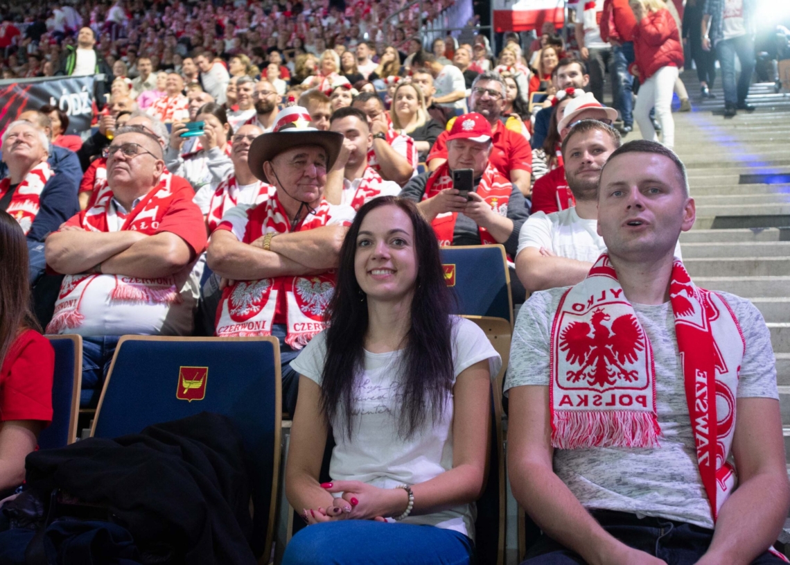 Kibice podczas meczu Polska-Kanada