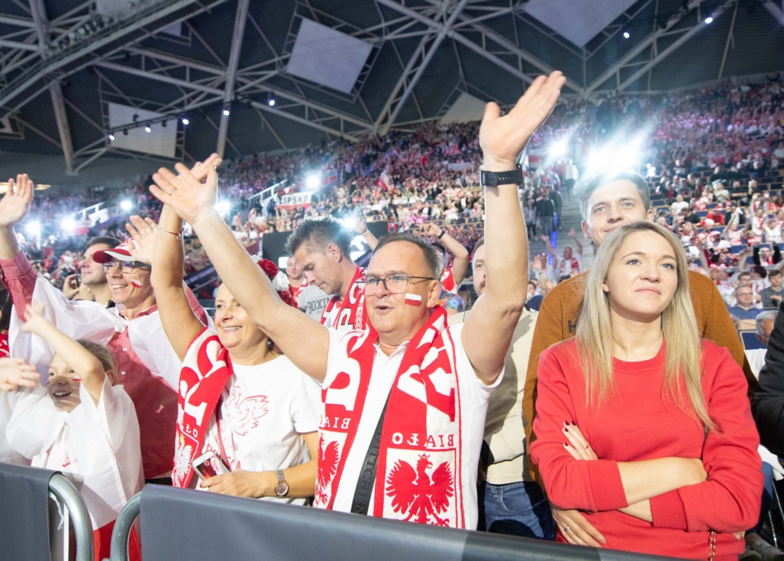 Kibice podczas meczu Polska-Kanada