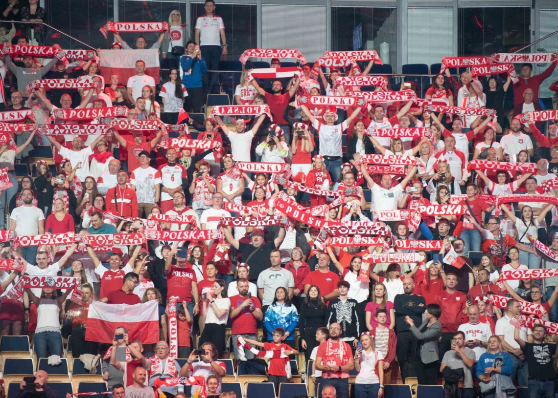 Kibice podczas meczu Polska-Kanada
