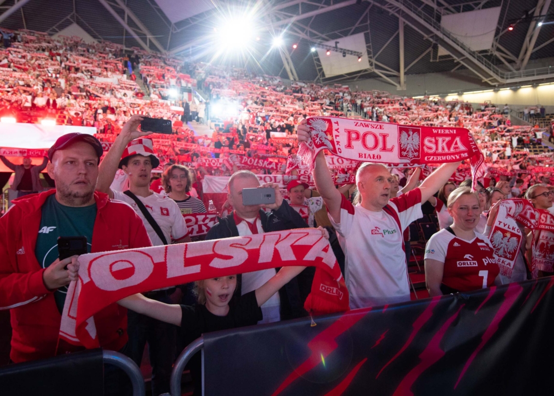 Kibice podczas meczu Polska-Kanada
