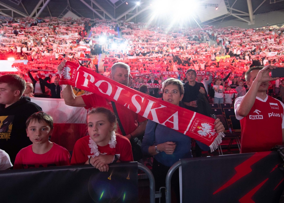 Kibice podczas meczu Polska-Kanada