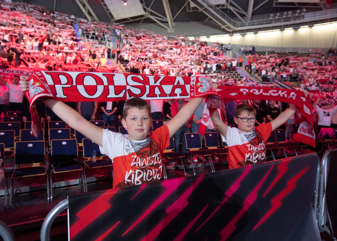 Kibice podczas meczu Polska-Kanada