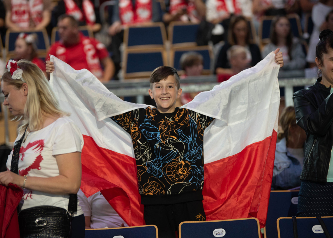Kibice podczas meczu Polska-Kanada