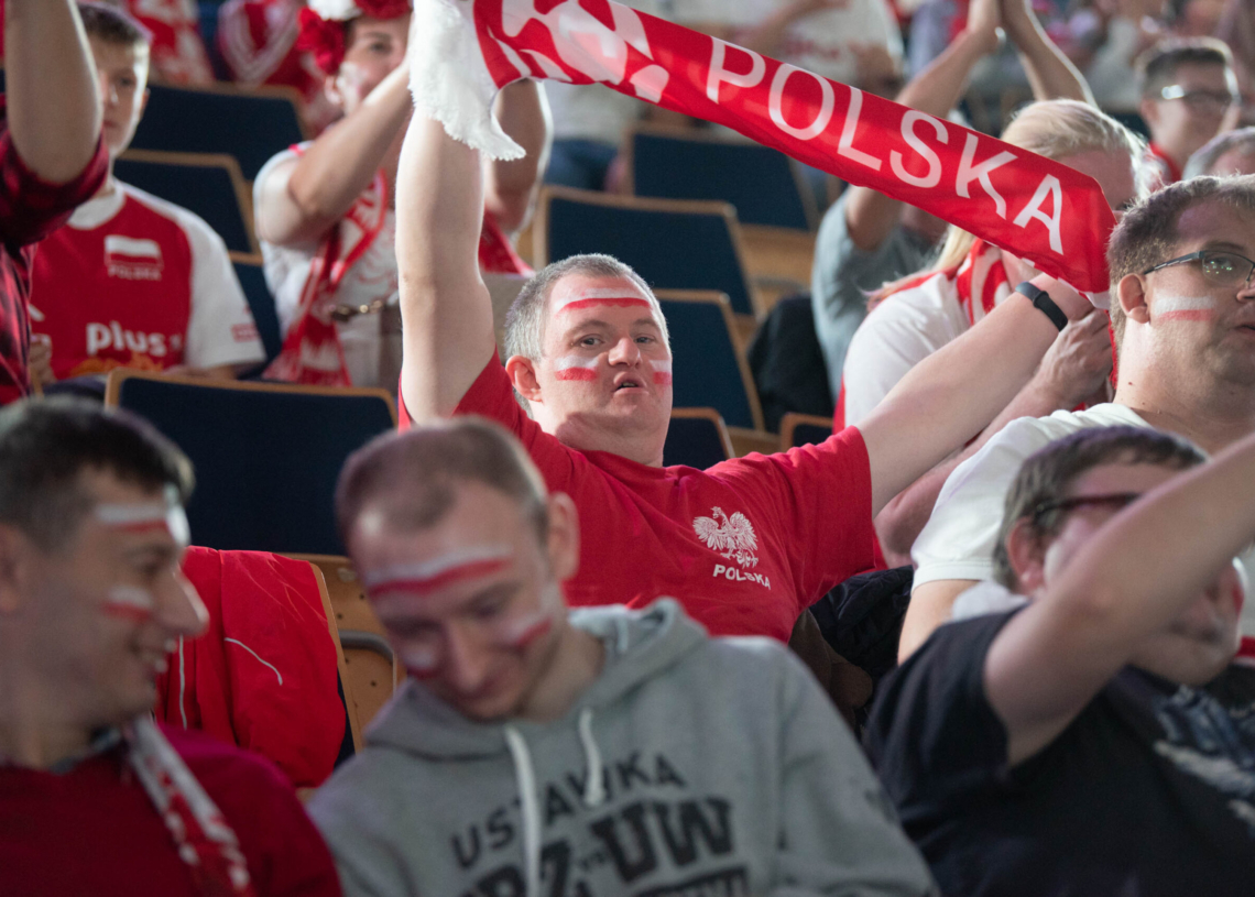 Kibice podczas meczu Polska-Kanada