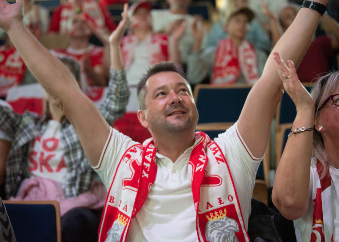 Kibice podczas meczu Polska-Kanada