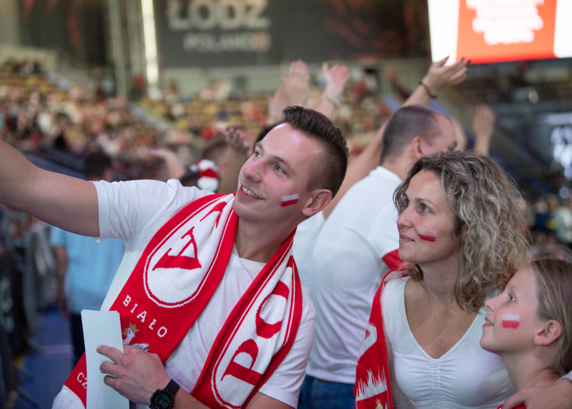Kibice podczas meczu Polska-Kanada