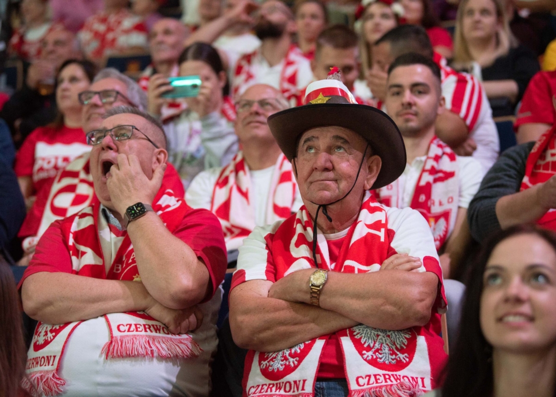 Kibice podczas meczu Polska-Kanada