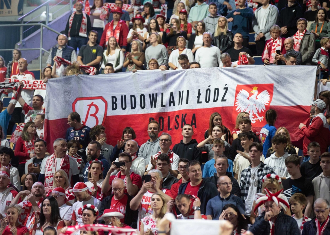 Doping kibiców podczas meczu Polska-USA w Atlas Arenie