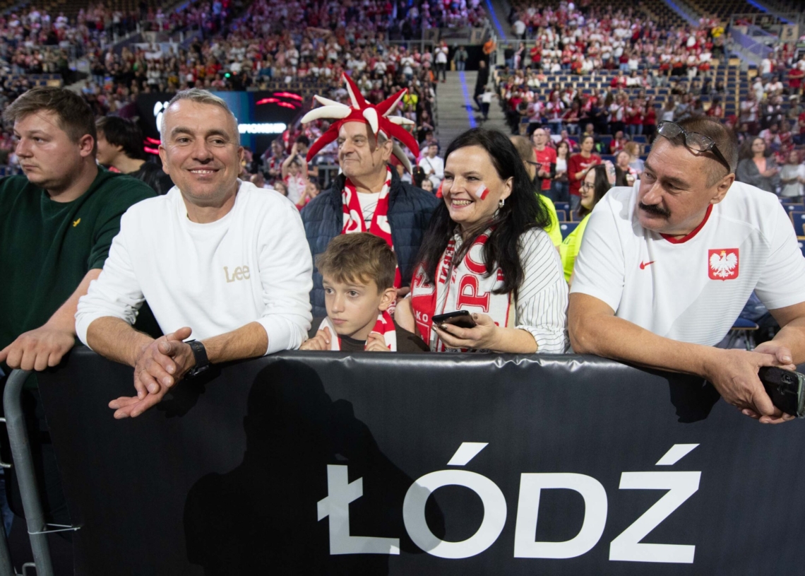 Doping kibiców podczas meczu Polska-USA w Atlas Arenie