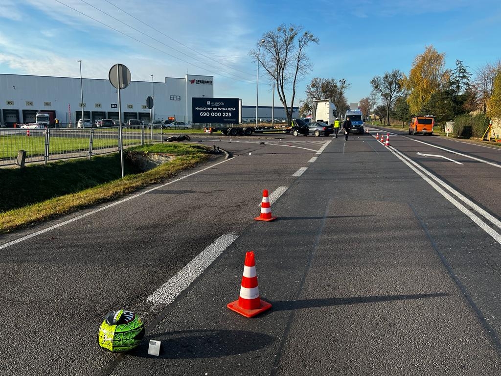 Wypadek motocyklisty w Sosnowcu