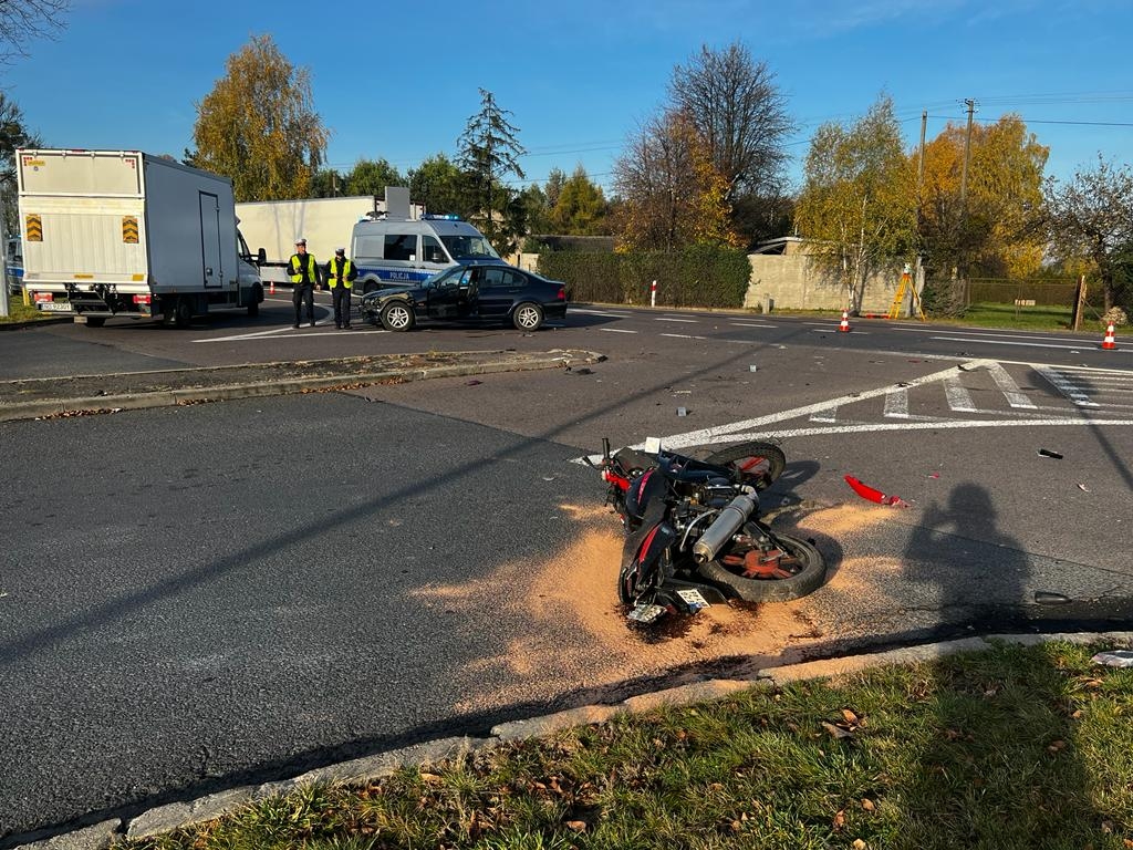 Wypadek motocyklisty w Sosnowcu
