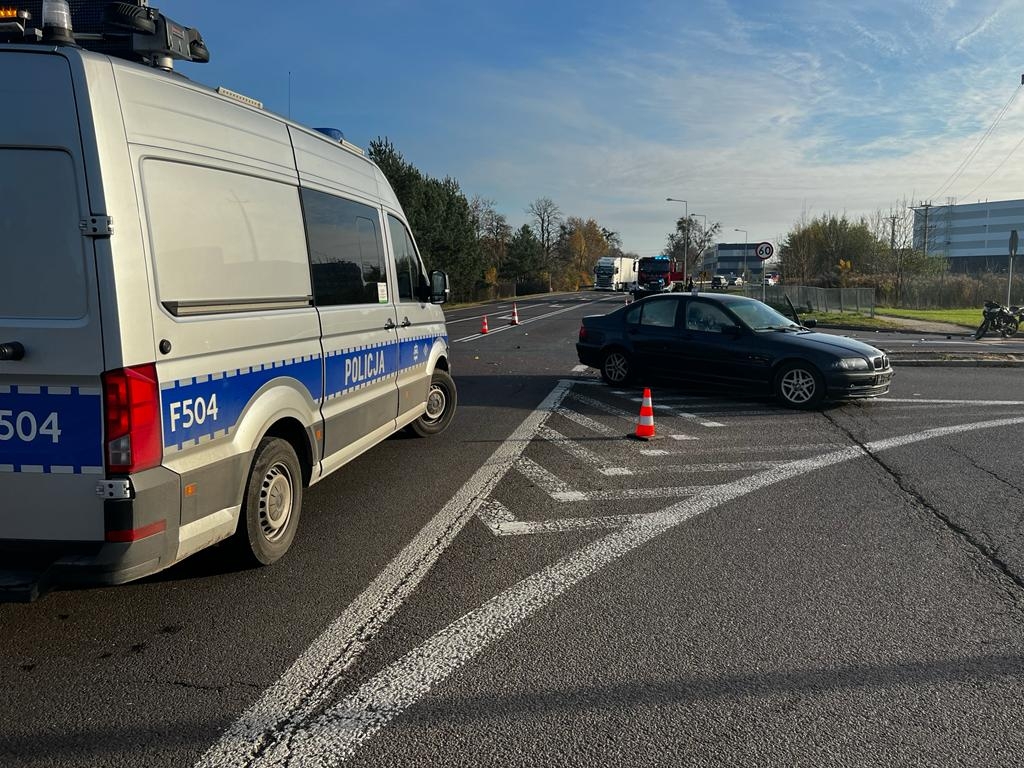 Wypadek motocyklisty w Sosnowcu