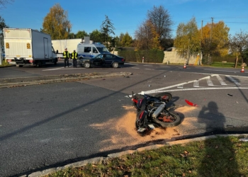 Wypadek motocyklisty w Sosnowcu
