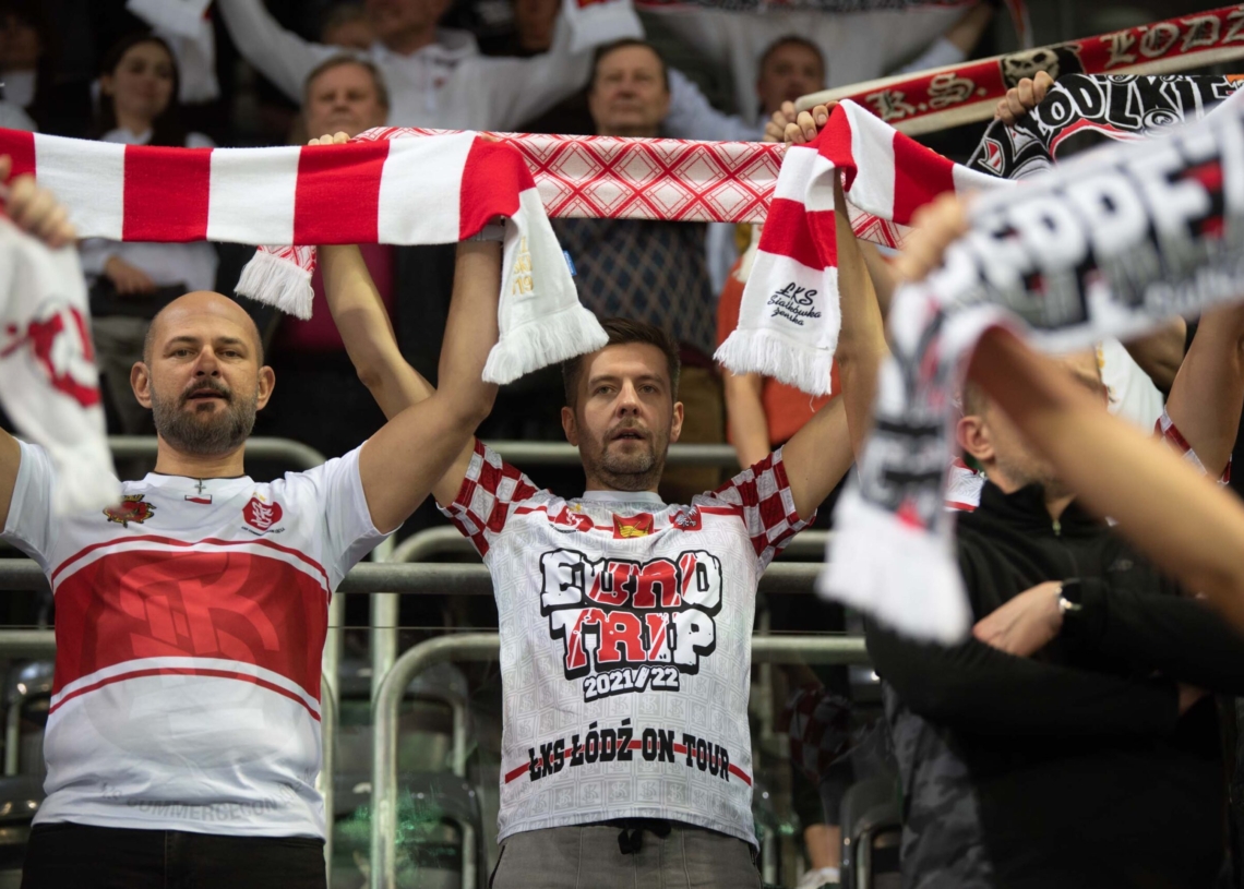 Doping kibiców w meczu ŁKS Commercecon Łódź - IŁ Capital Legionovia Legionowo